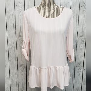 APT. 9  Adjustble Sleeves Soft Pink Blouse, Size Petite PL